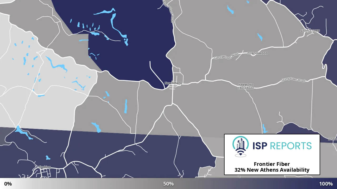 New Athens, OH map of internet availability