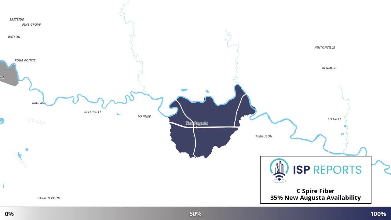 New Augusta, MS map of internet availability
