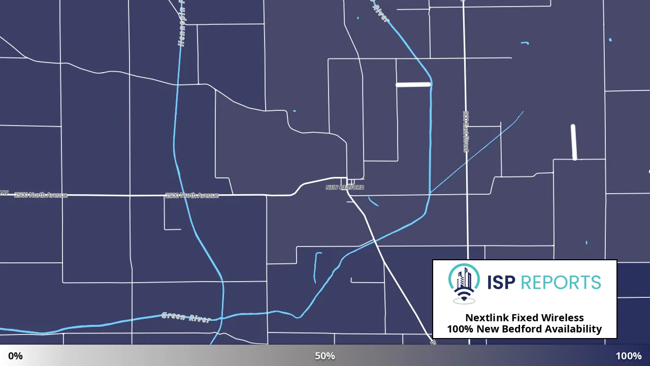 New Bedford, IL map of internet availability