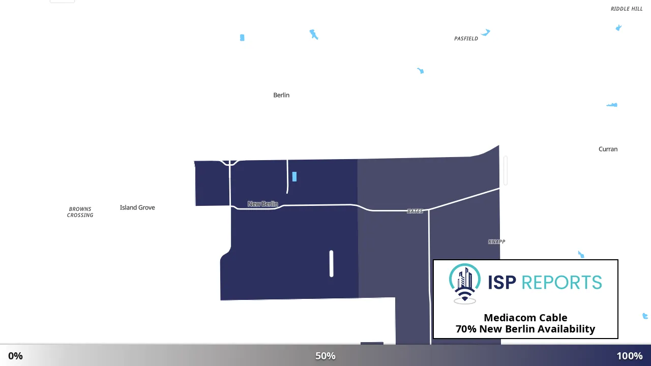 New Berlin, IL map of internet availability