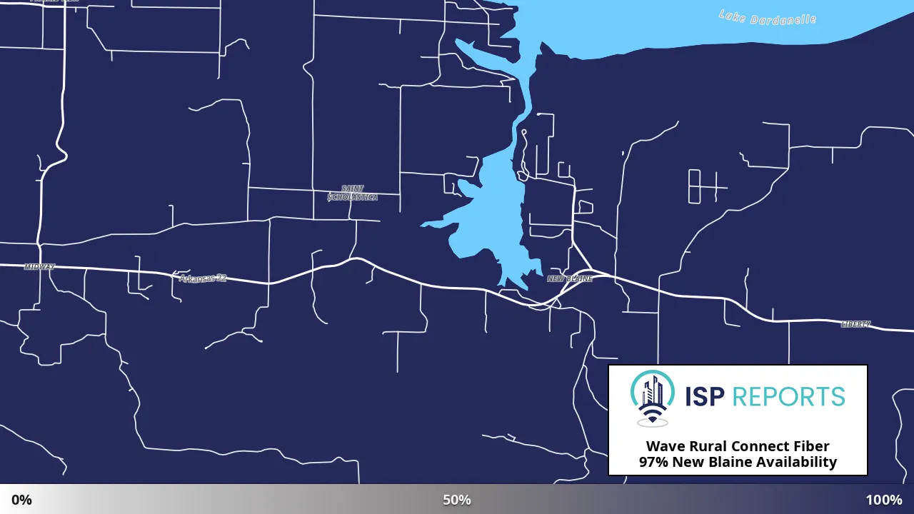 New Blaine, AR map of internet availability