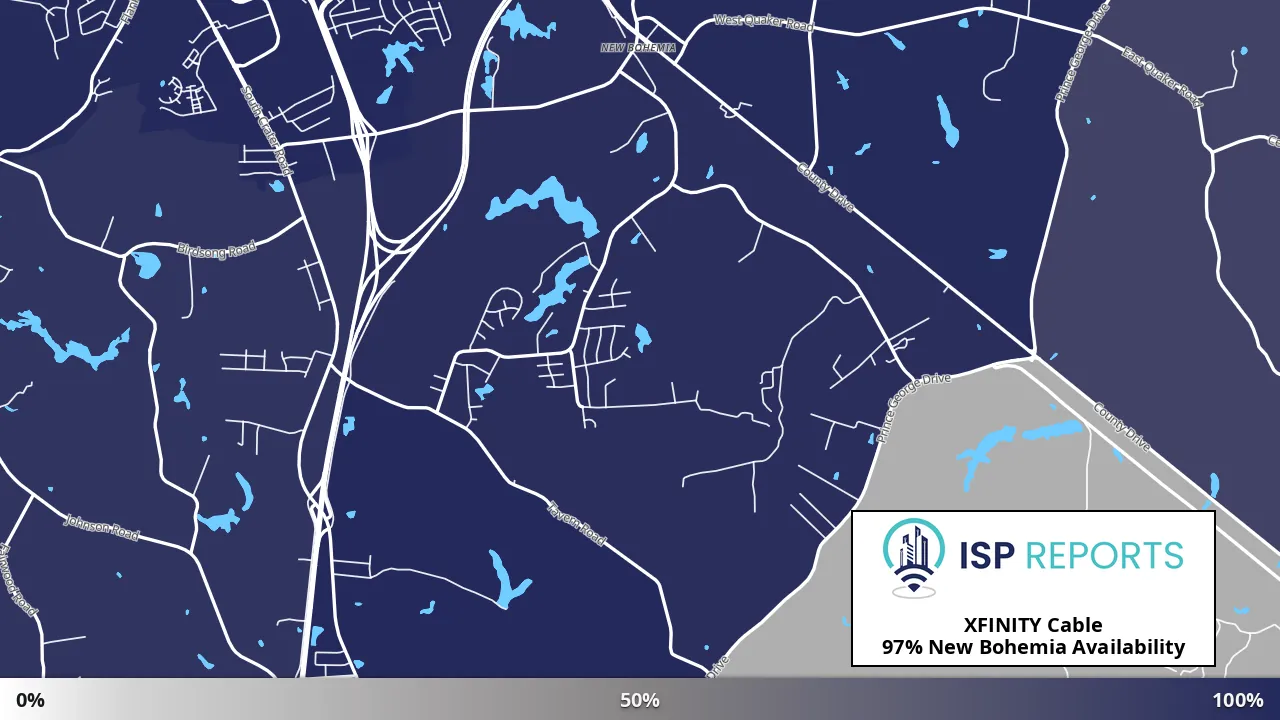 New Bohemia, VA map of internet availability