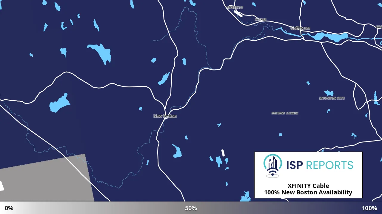 New Boston, NH map of internet availability