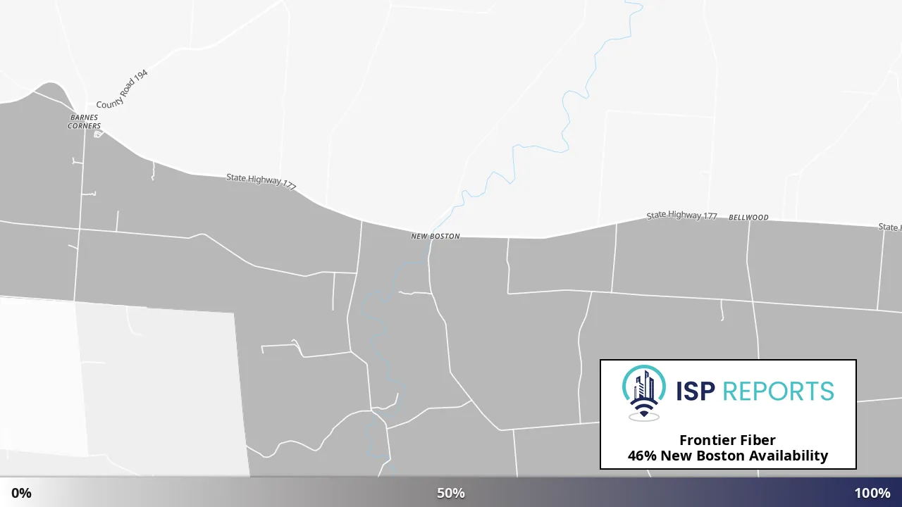 New Boston, NY map of internet availability