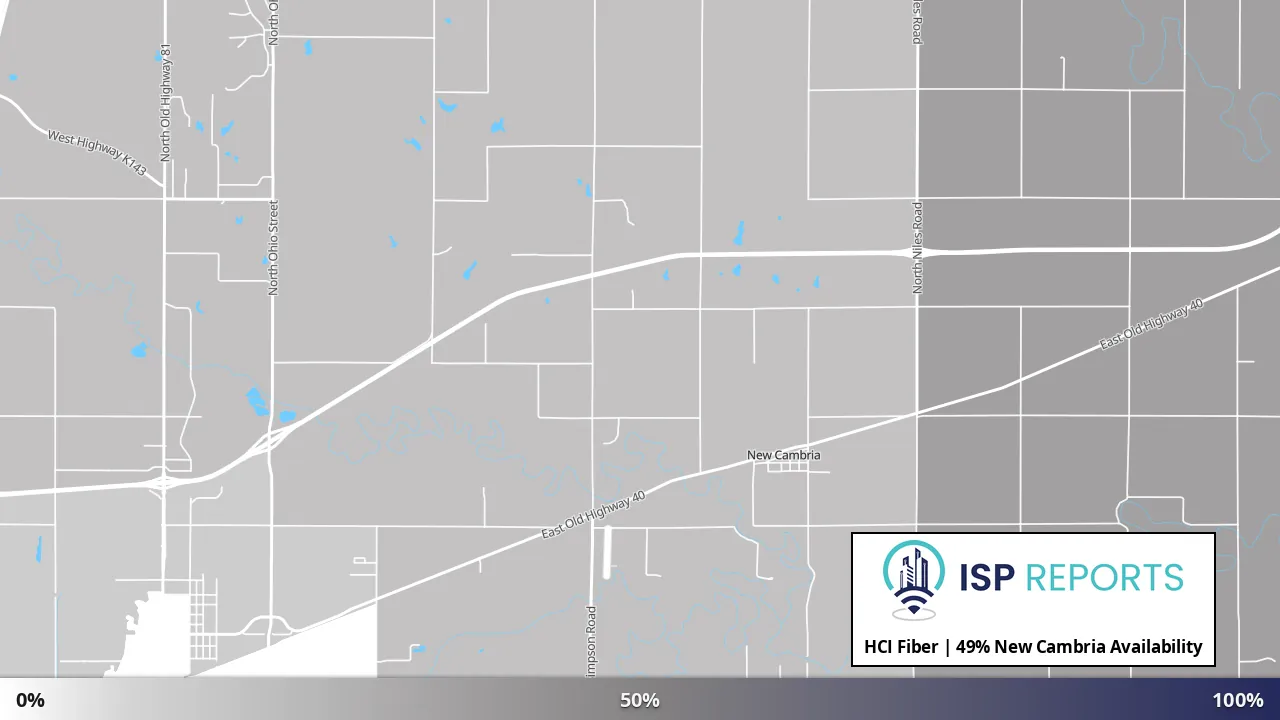 New Cambria, KS map of internet availability