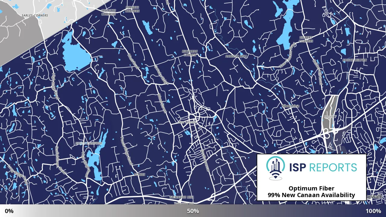 New Canaan, CT map of internet availability