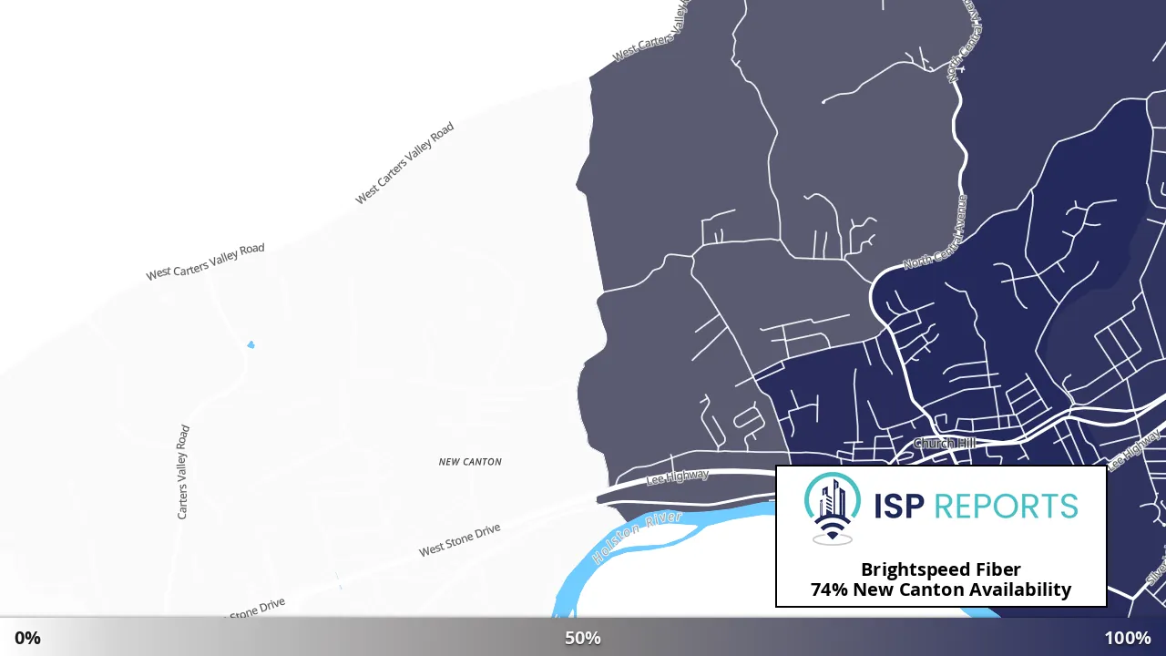 New Canton, TN map of internet availability