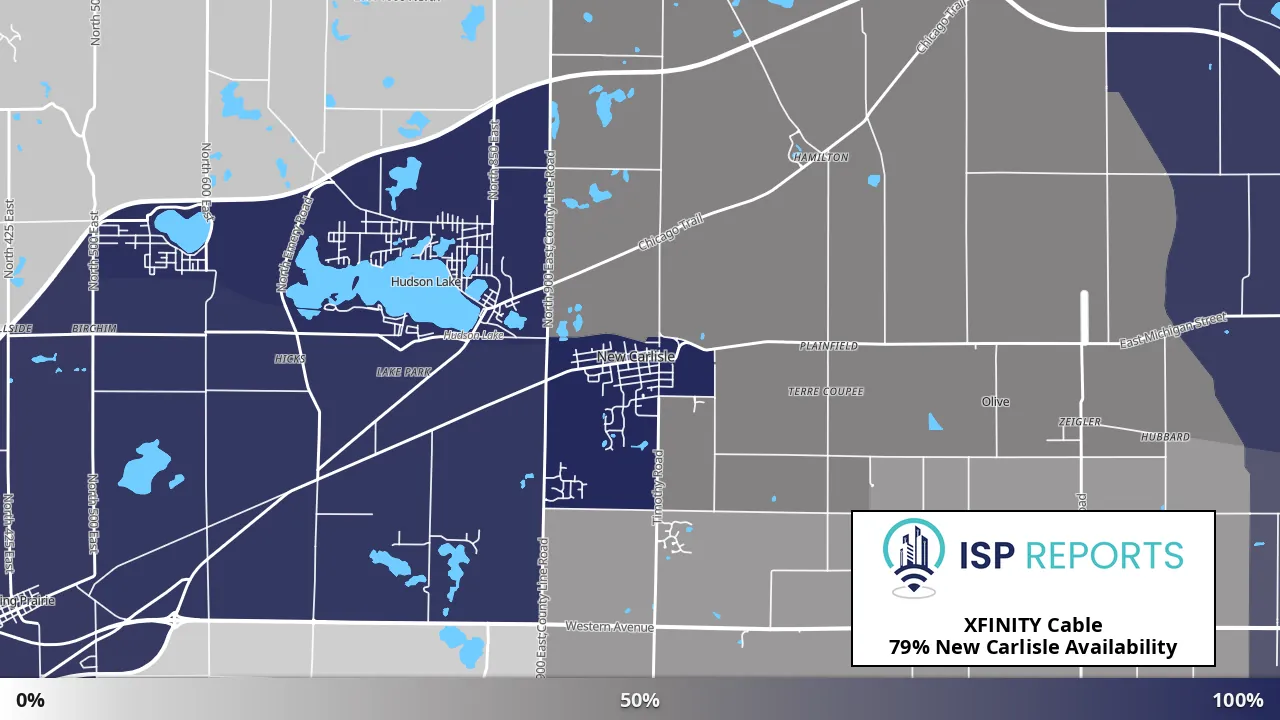 New Carlisle, IN map of internet availability