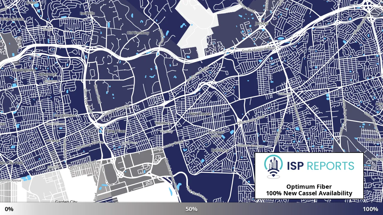 New Cassel, NY map of internet availability