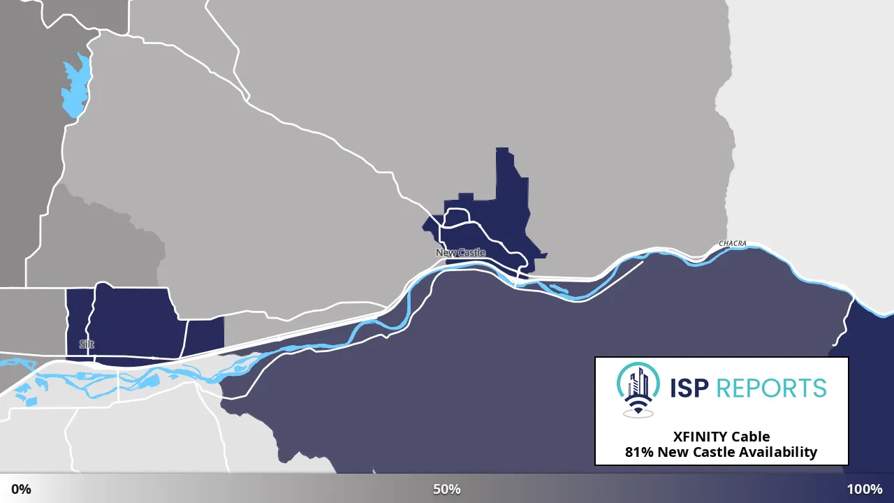 New Castle, CO map of internet availability