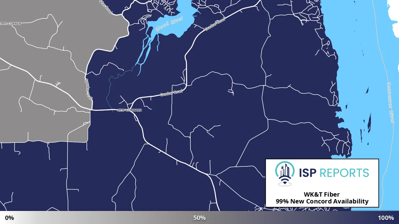 New Concord, KY map of internet availability