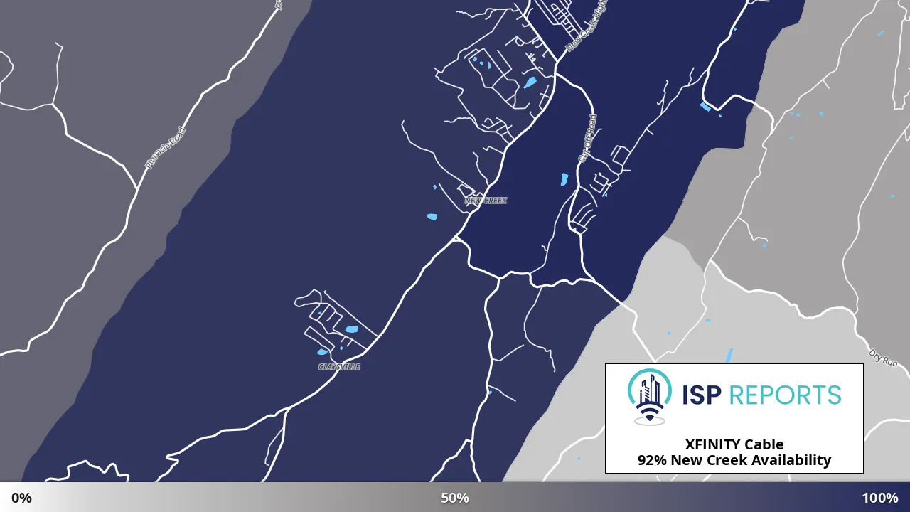 New Creek, WV map of internet availability