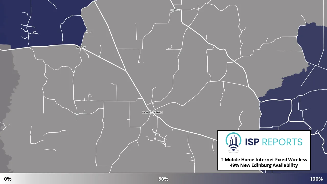 New Edinburg, AR map of internet availability