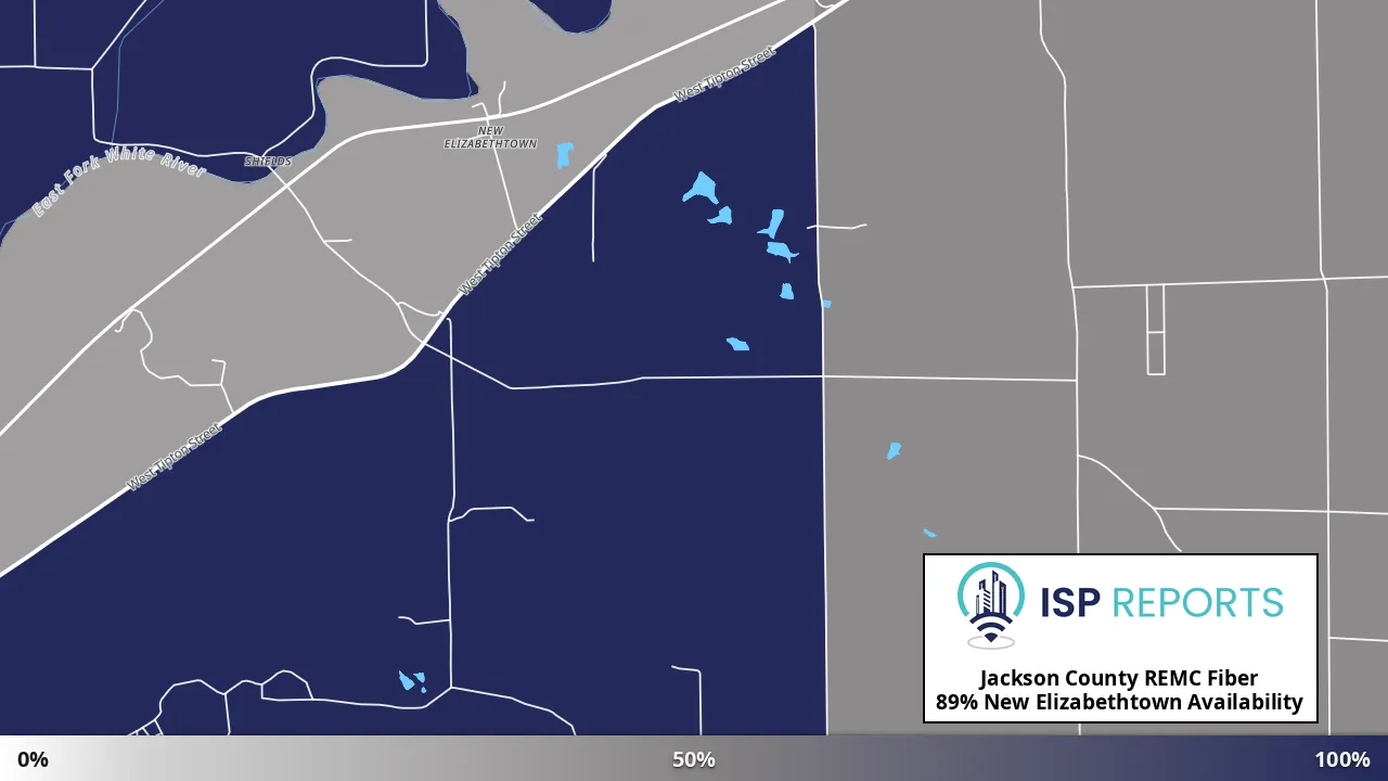 New Elizabethtown, IN map of internet availability