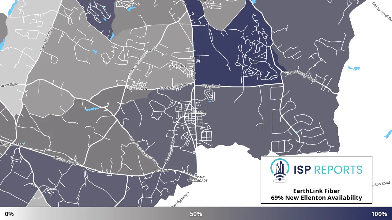 New Ellenton, SC map of internet availability