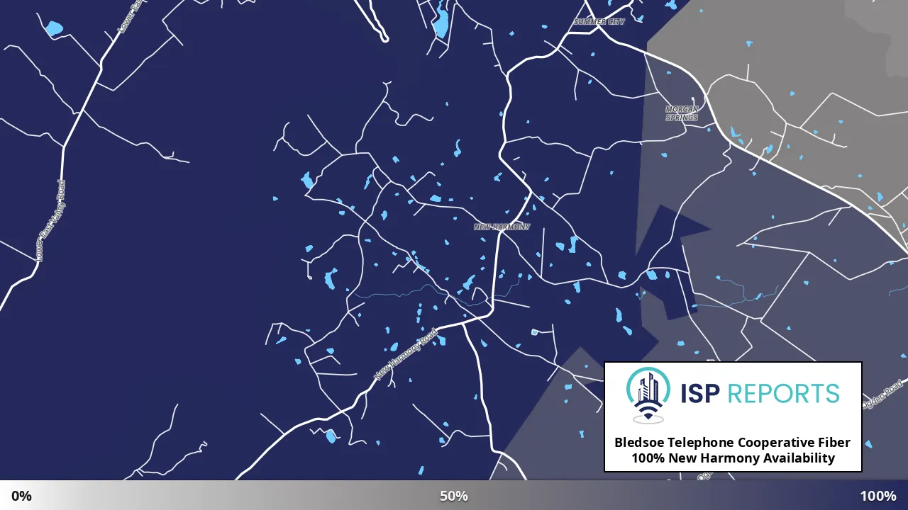 New Harmony, TN map of internet availability