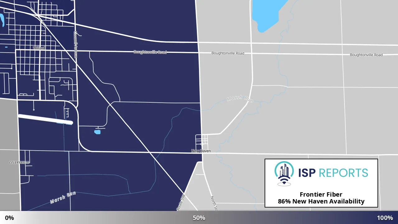 New Haven, OH map of internet availability