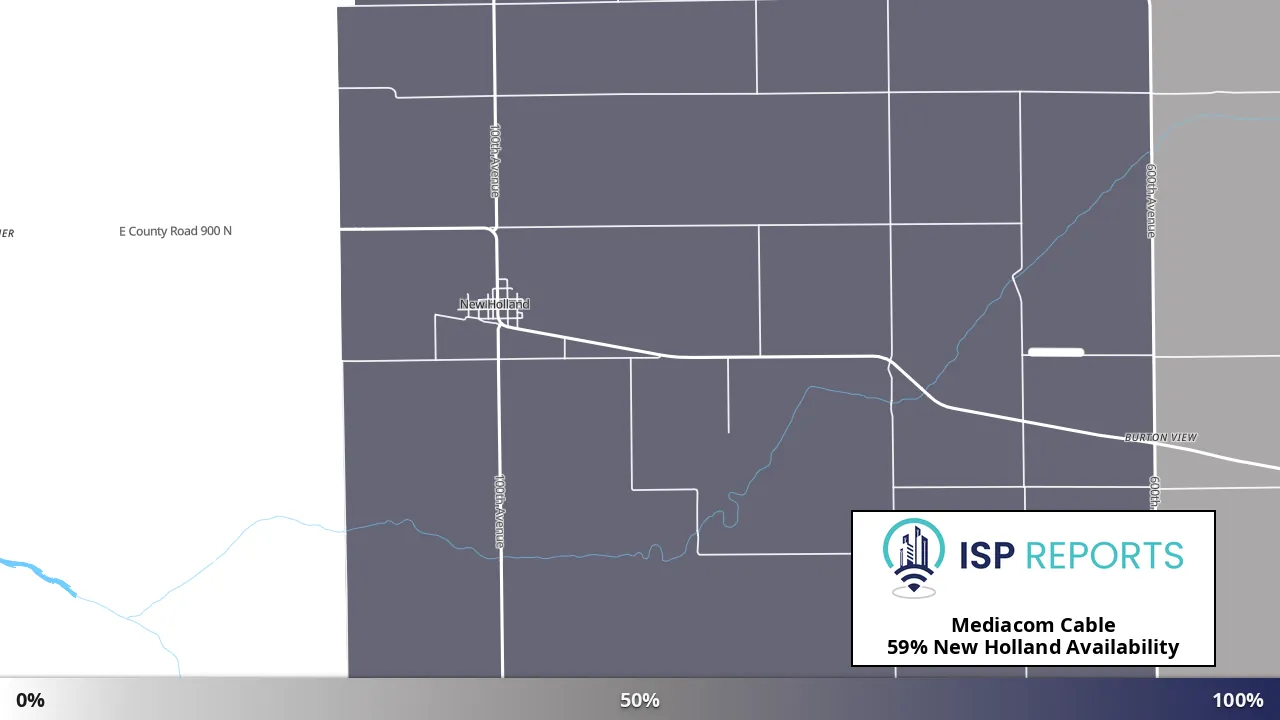 New Holland, IL map of internet availability