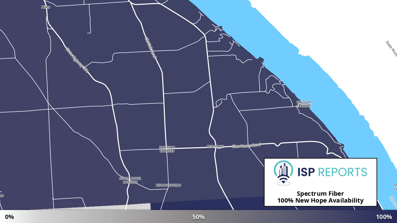 New Hope, NY map of internet availability