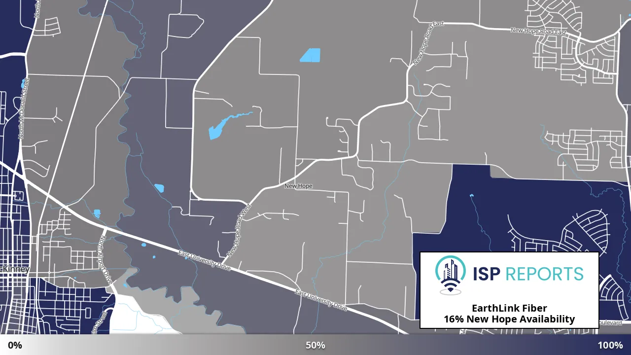 New Hope, TX map of internet availability