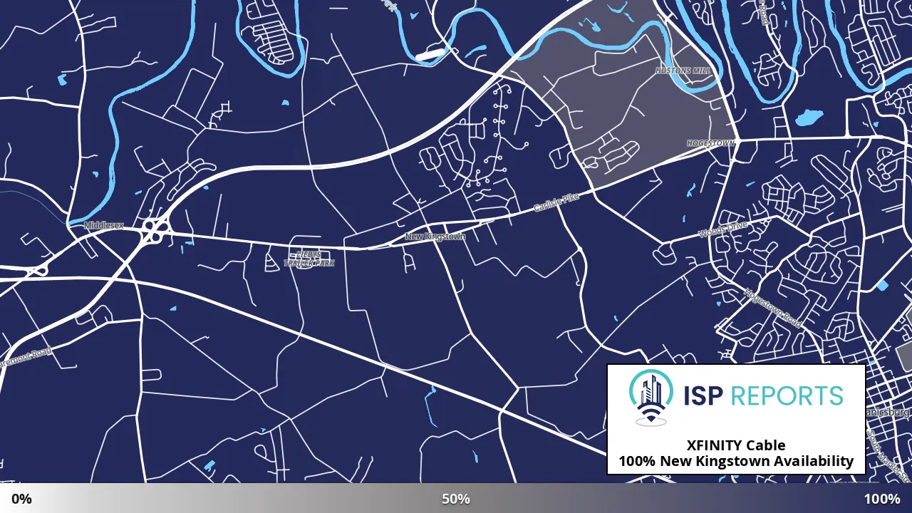 New Kingstown, PA map of internet availability