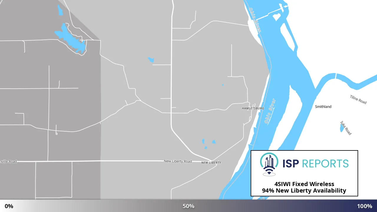 New Liberty, IL map of internet availability