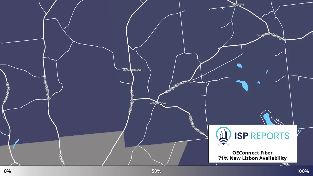 New Lisbon, NY map of internet availability