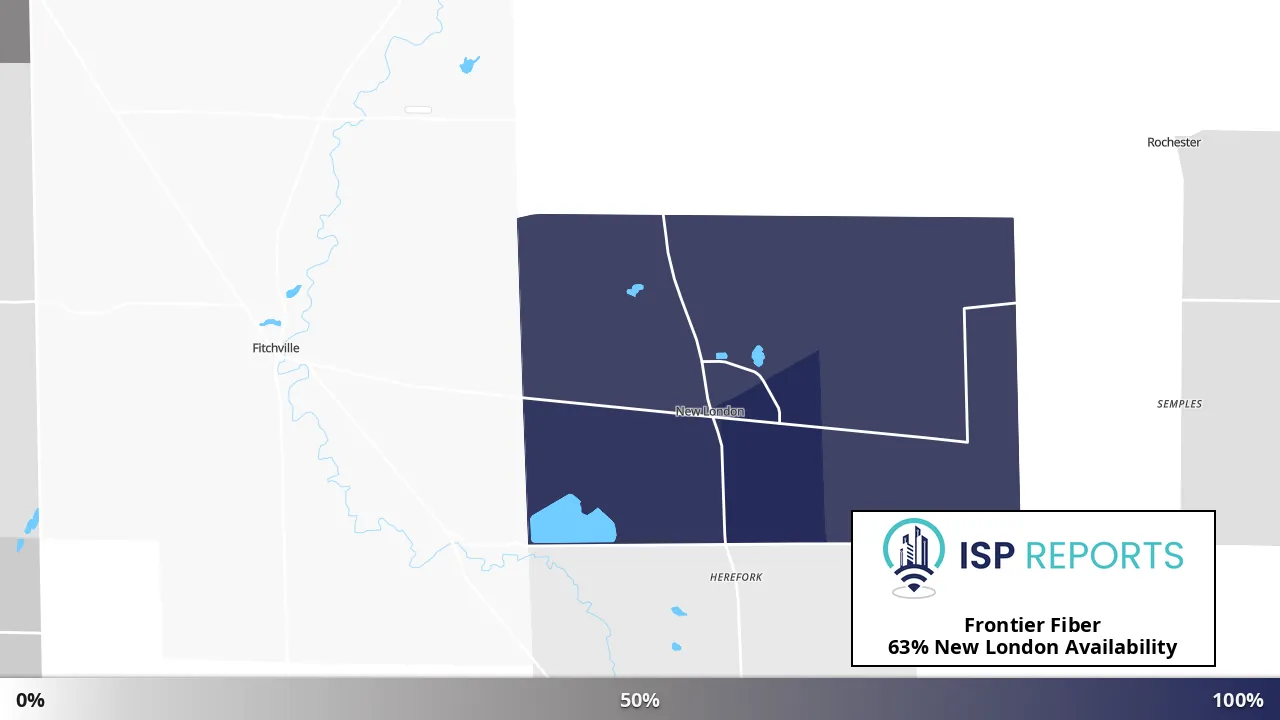 New London, OH map of internet availability
