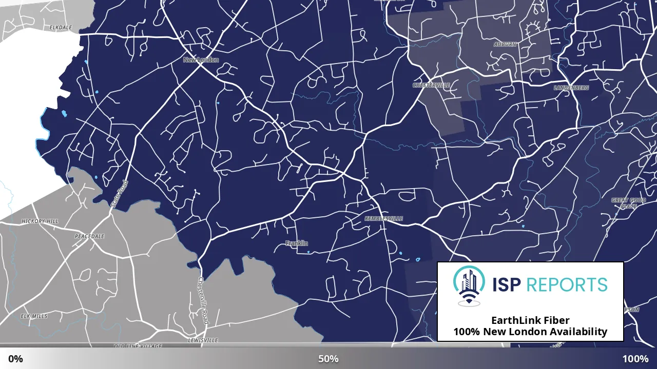 New London, PA map of internet availability