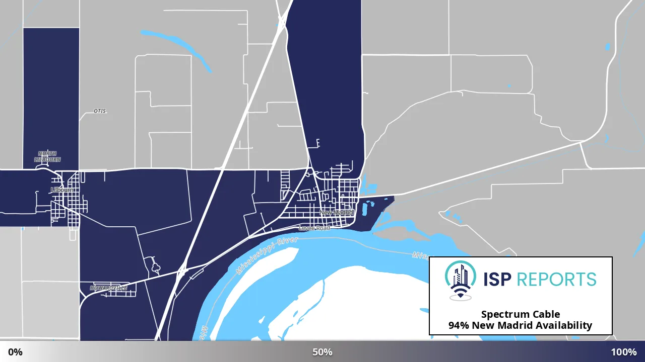 New Madrid, MO map of internet availability