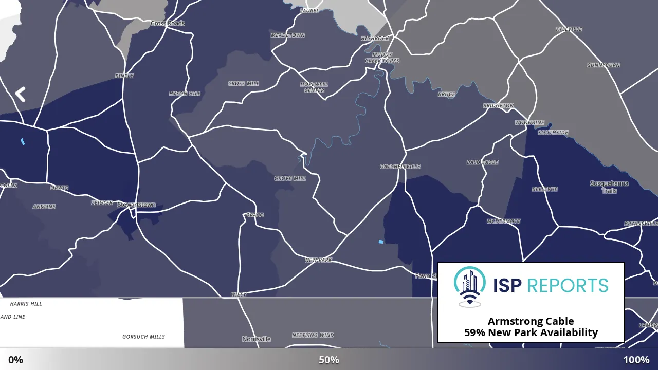 New Park, PA map of internet availability