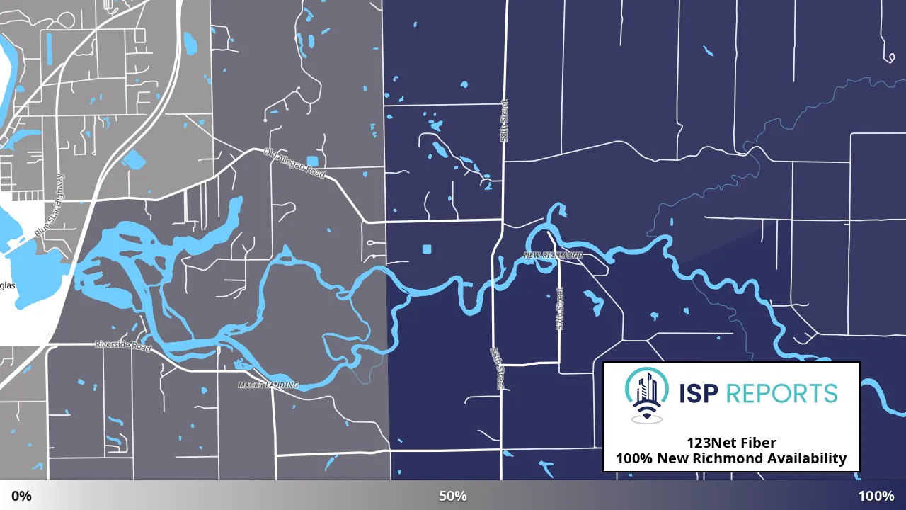 New Richmond, MI map of internet availability