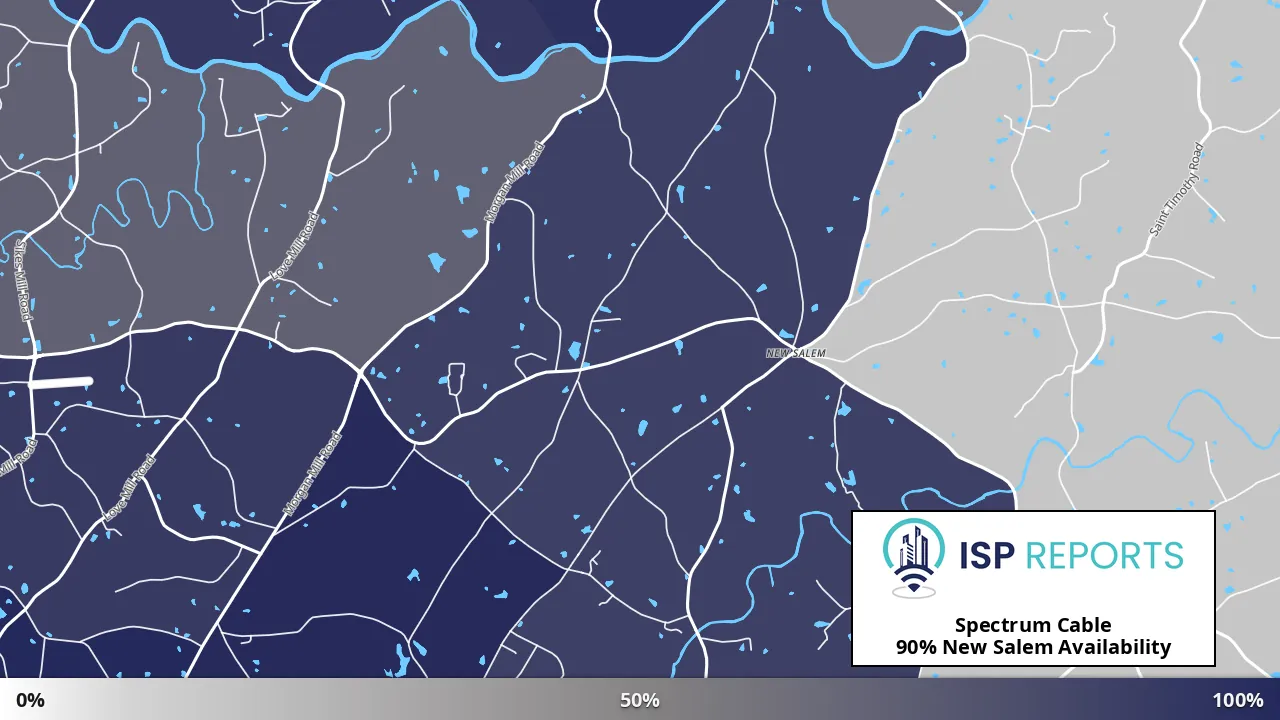 New Salem, NC map of internet availability