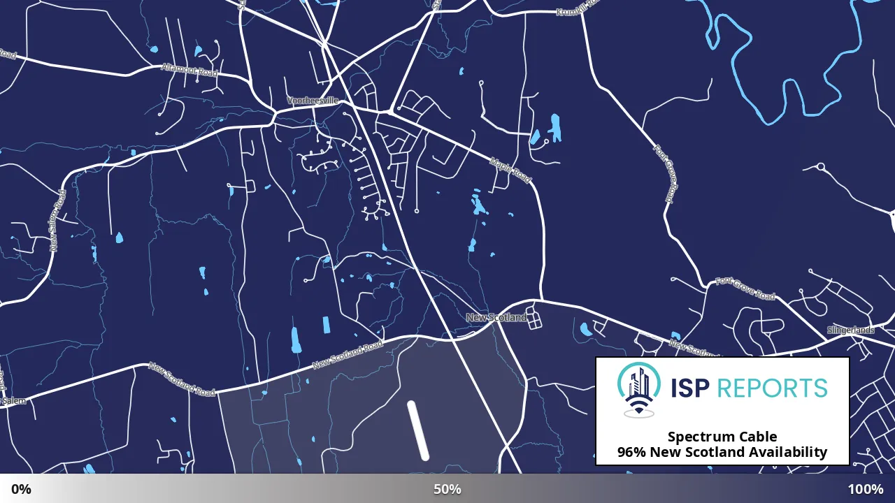 New Scotland, NY map of internet availability