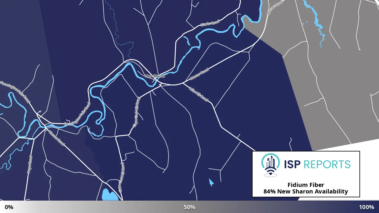 New Sharon, ME map of internet availability