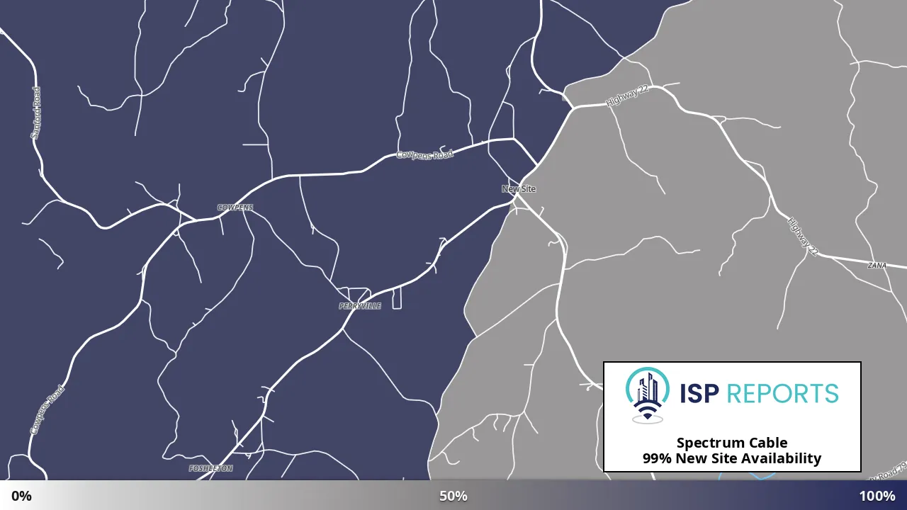 New Site, AL map of internet availability