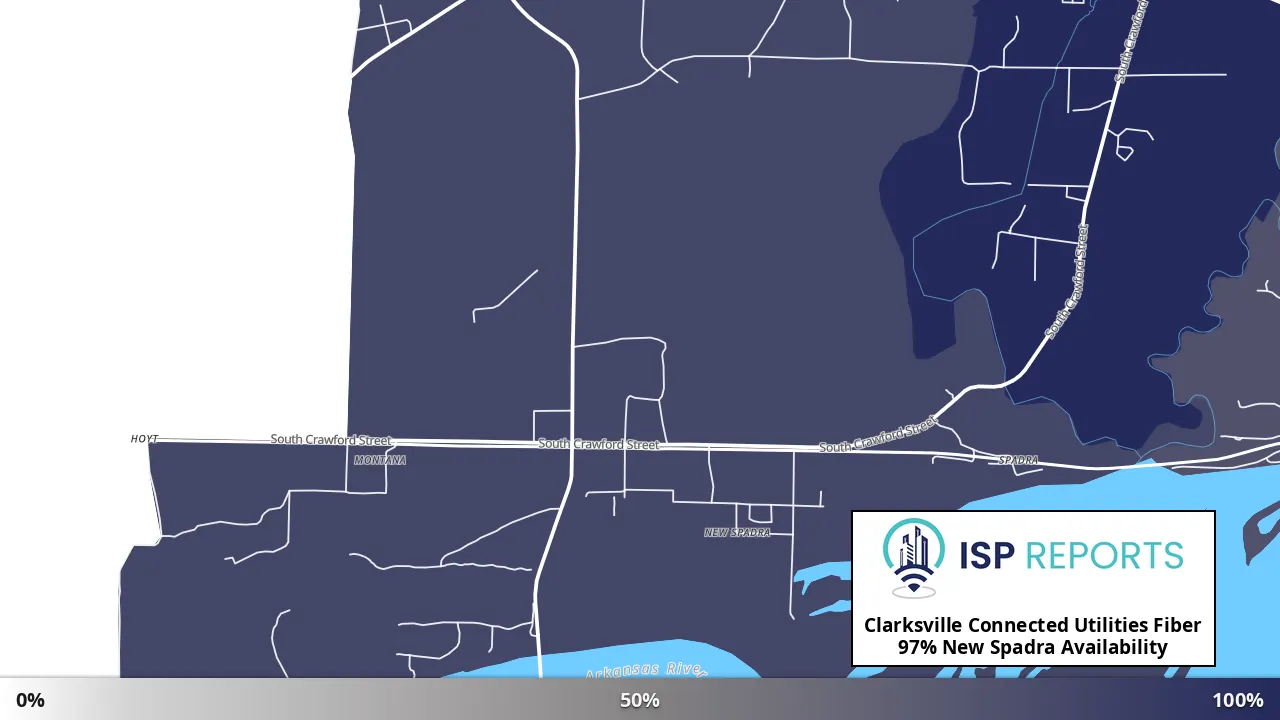 New Spadra, AR map of internet availability