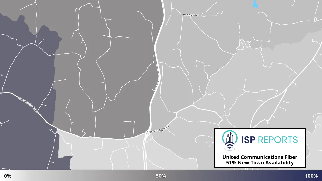 New Town, TN map of internet availability