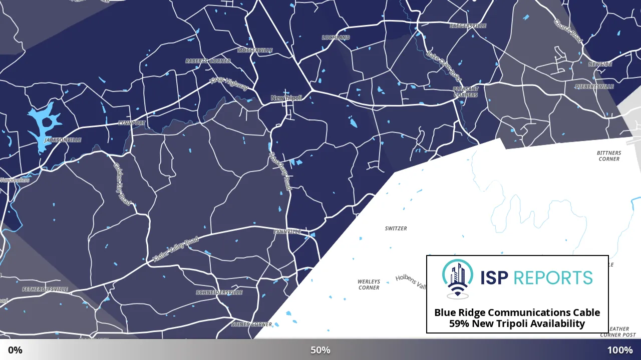New Tripoli, PA map of internet availability