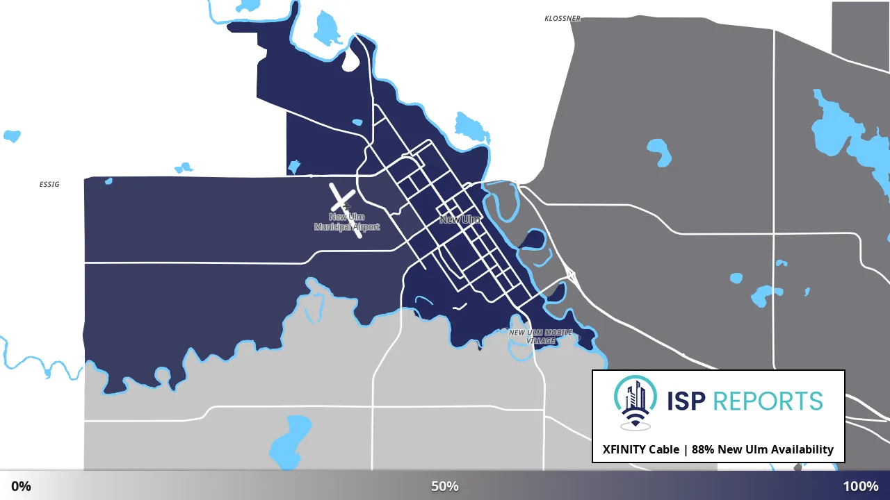 New Ulm, MN map of internet availability