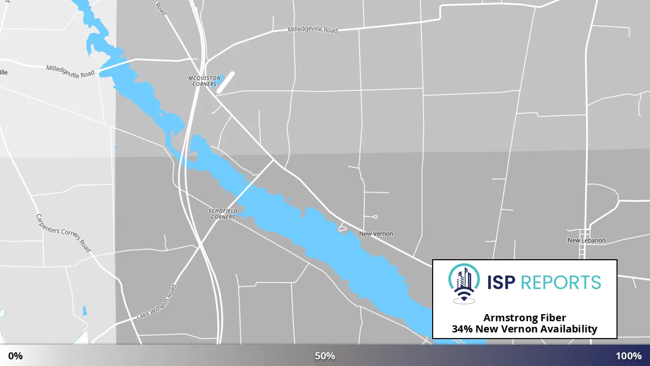 New Vernon, PA map of internet availability