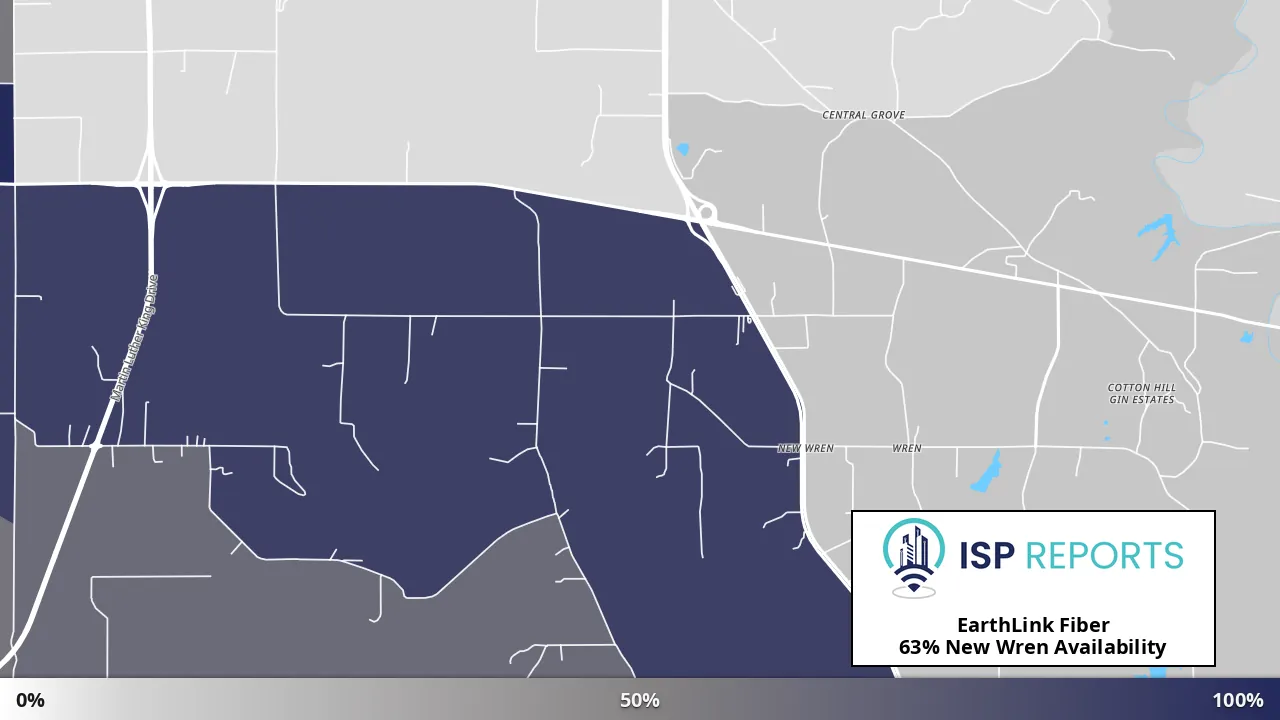 New Wren, MS map of internet availability