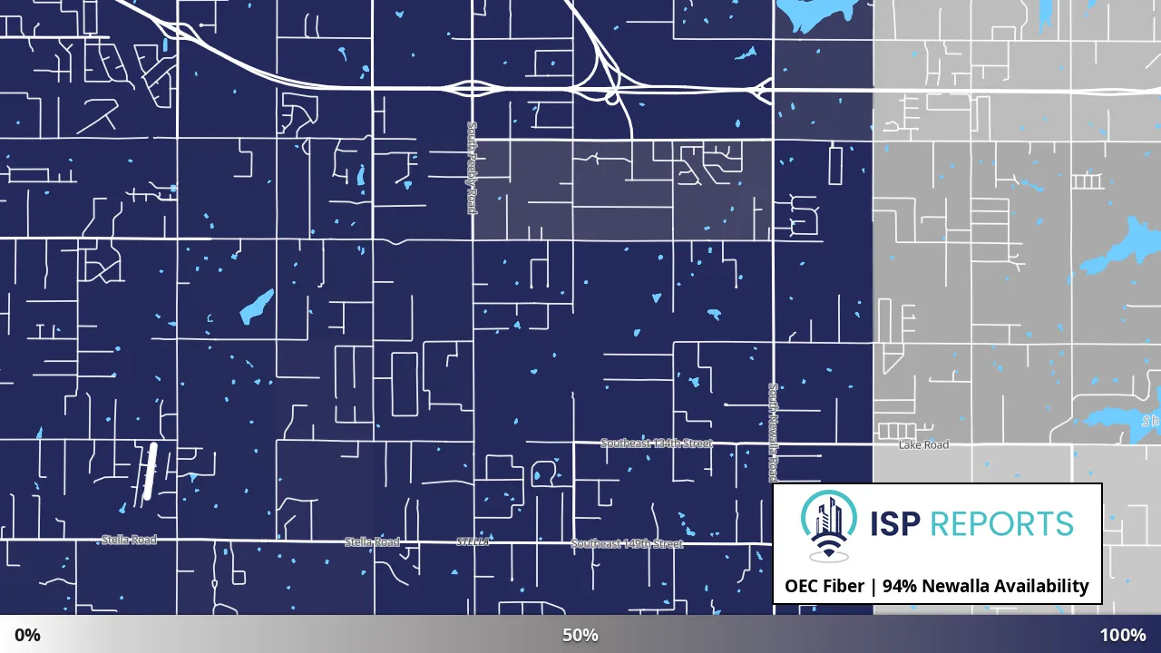 Newalla, OK map of internet availability