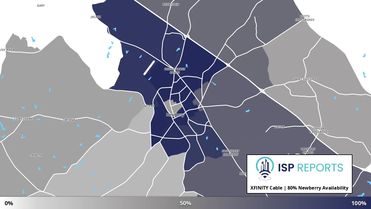 Newberry, SC map of internet availability
