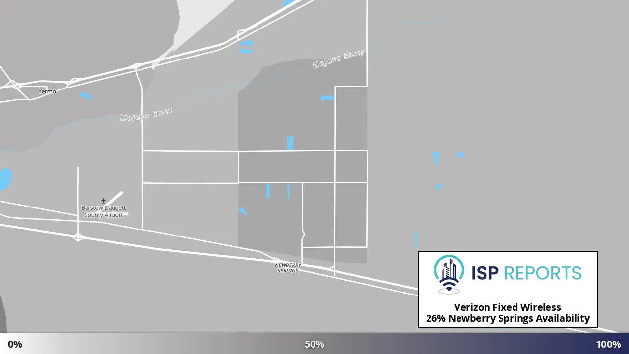 Newberry Springs, CA map of internet availability