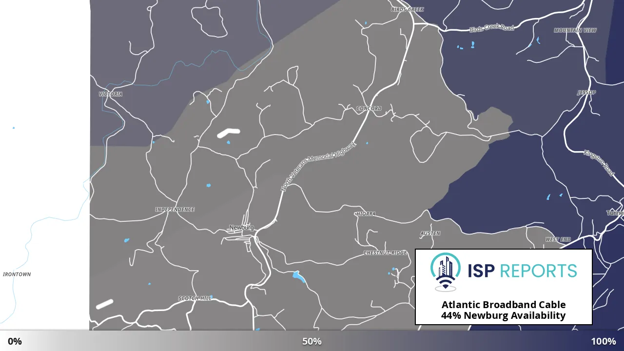 Newburg, WV map of internet availability
