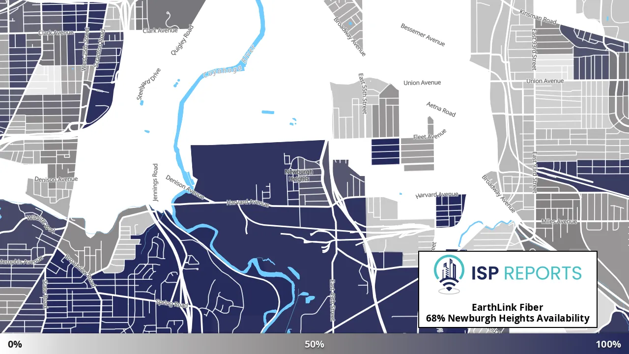 Newburgh Heights, OH map of internet availability
