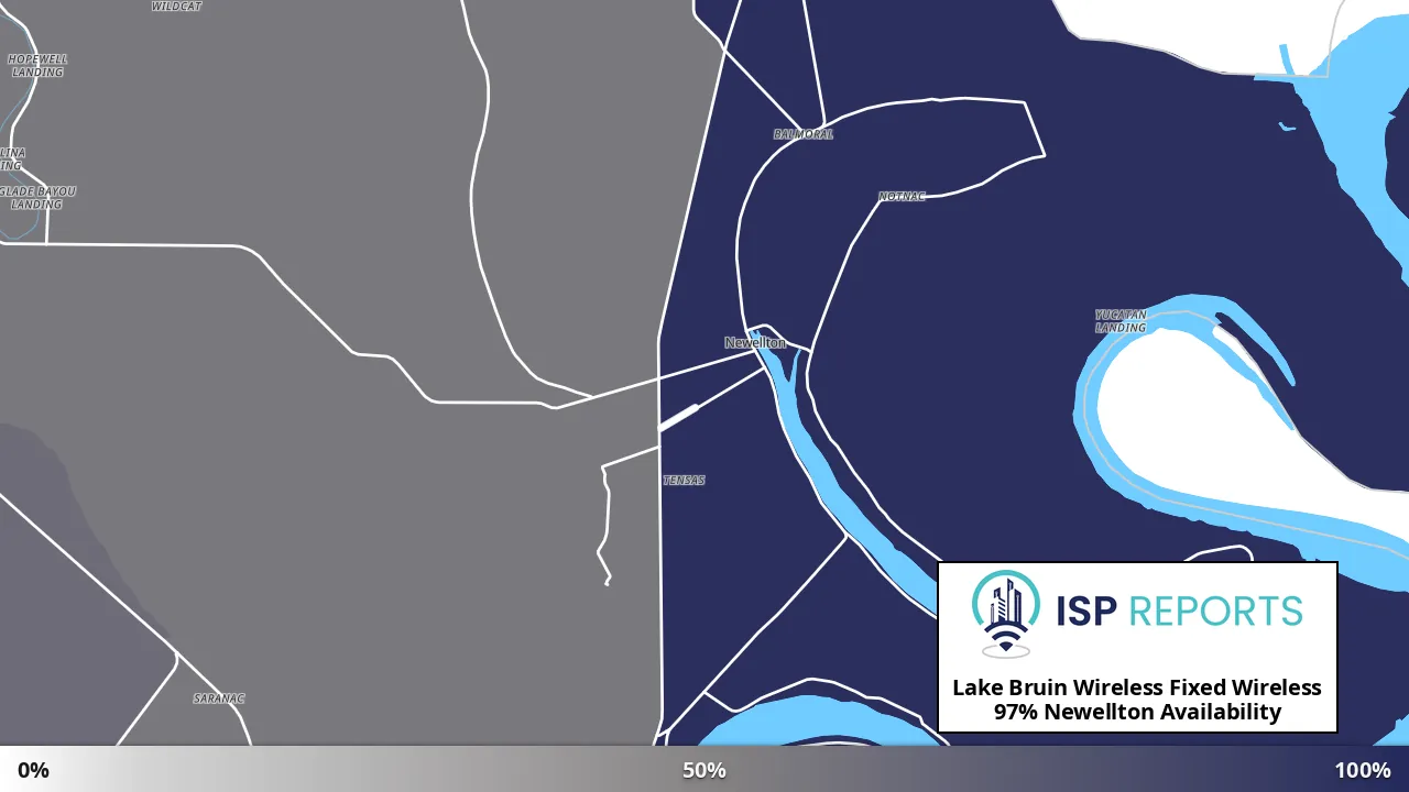 Newellton, LA map of internet availability