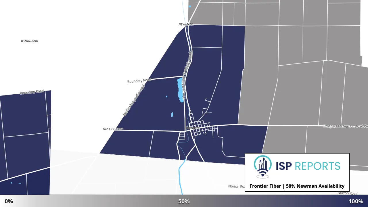 Newman, OH map of internet availability