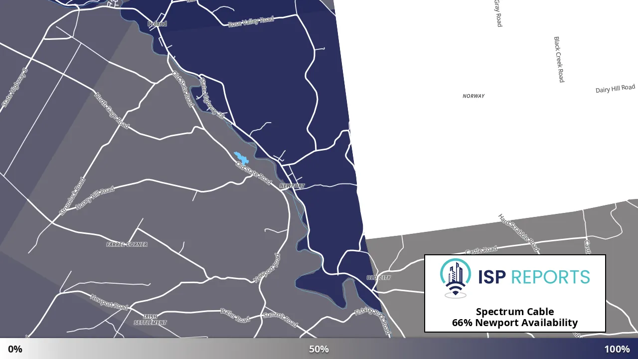 Newport, NY map of internet availability